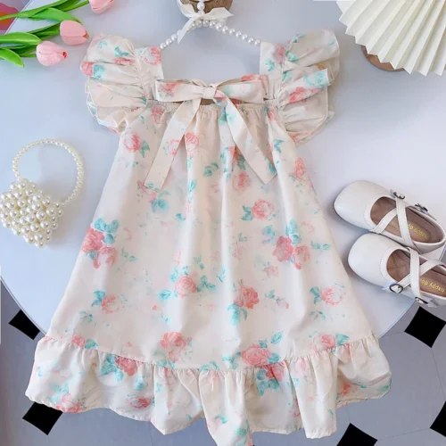 Urso líder rosa xadrez arco vestido elegante lolita criança grandes meninas midi vestido crianças vestidos adolescentes festa princesa vestido de verão - Imagem 11