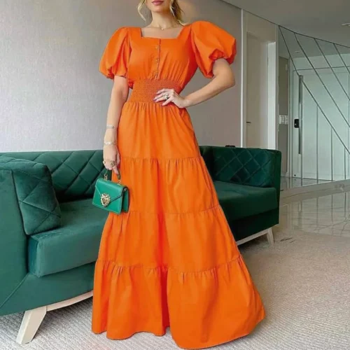 Listrado maxi vestido feminino verão 2022 nova moda elegante causal festa escritório senhora branco azul voltar vestidos longos - Imagem 16