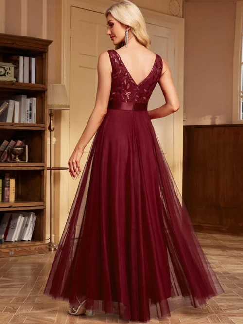 Vestido de festa para as mulheres elegante, sem costas maxi lantejoulas vestido de verão - Imagem 27