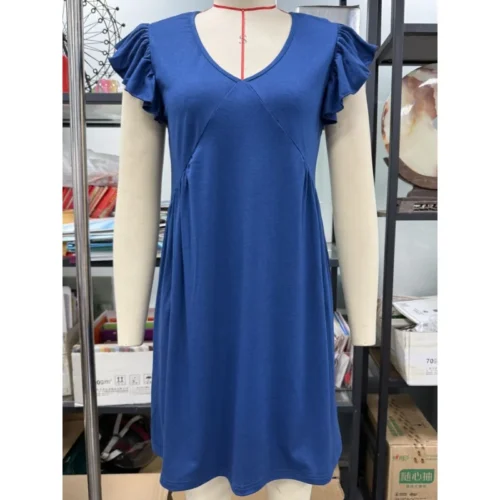 Feminino elegante manga voadora com decote em v mini vestido férias 2025 verão roupas femininas plissado vestidos de manga curta streetwear - Imagem 6
