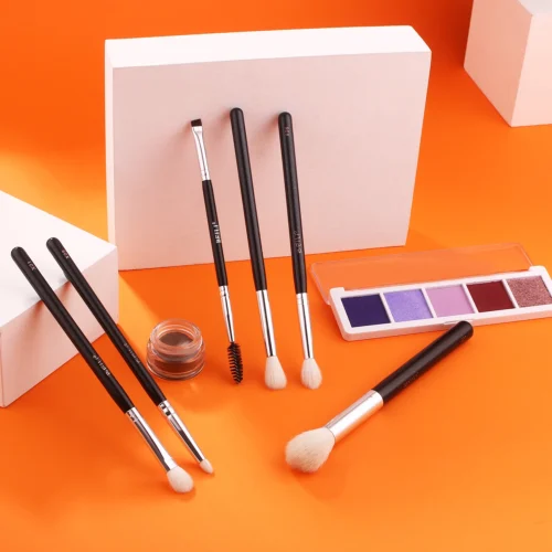 Beili profissional 6/8pcs clássico pincéis de maquiagem dos olhos naturais definir sombra sobrancelha mistura smokey black beleza maquiagem pincéis - Imagem 21