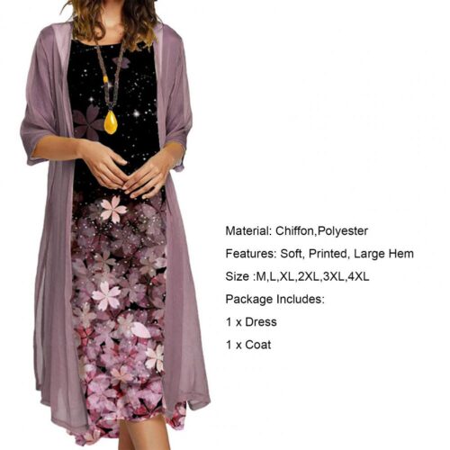 Feminino 1 conjunto elegante vintage em torno do pescoço vestido de duas peças senhoras vestido conjunto floral impressão para festa - Imagem 16