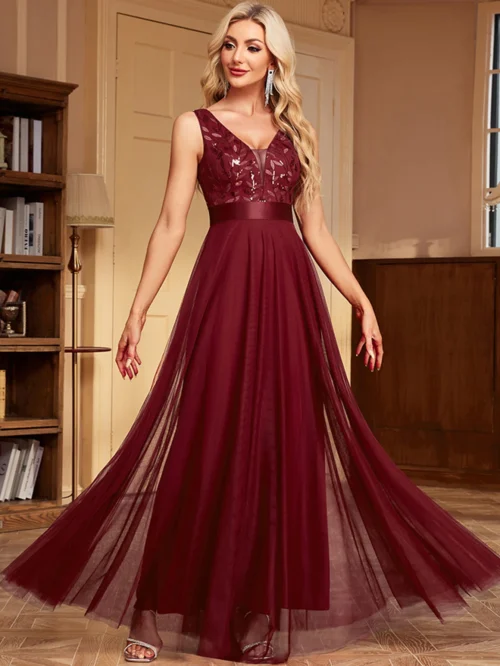 Vestido de festa para as mulheres elegante, sem costas maxi lantejoulas vestido de verão - Imagem 25