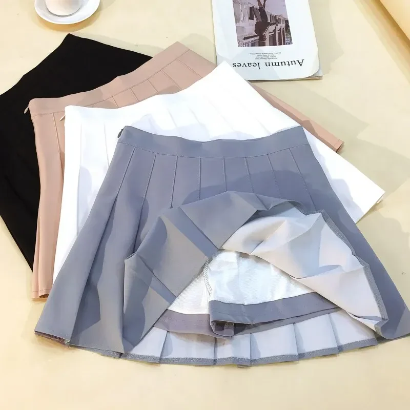 Moda feminina saia estilo preppy saias xadrez cintura alta chique estudante saia plissada harajuku uniformes senhoras meninas saias de dança