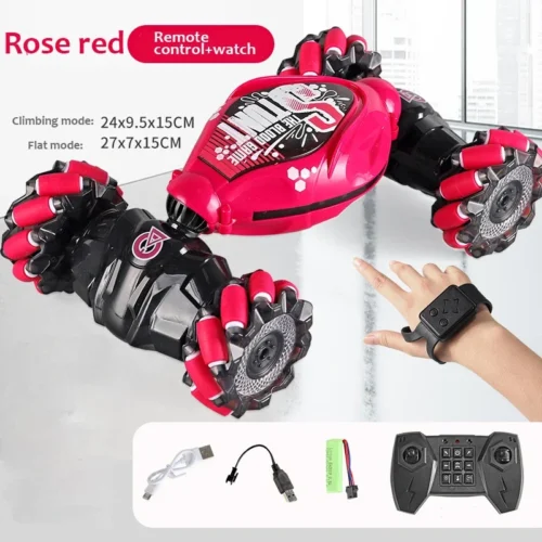 Carro de deriva 4WD RC com luzes LED de música 2.4G Gesto Rádio Controle Remoto Spray Stunt Car 360 °   Presentes de brinquedos de carro de escalada giratório - Imagem 7