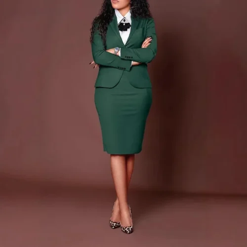 Bwq conjunto feminino manga cheia botão blazer + saias terno 2025 inverno casual streetwear dois 2 peças conjunto áfrica ol roupas de trabalho - Imagem 3
