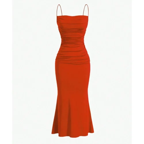 Mia Muse Vestidos femininos para todas as estações, elegantes, justos, alça espaguete, bainha sereia, maxi vestidos de festa da moda - Imagem 12