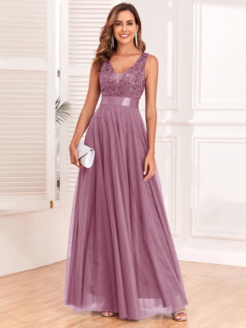 Vestido de festa para as mulheres elegante, sem costas maxi lantejoulas vestido de verão - Imagem 45