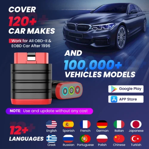 THINKCAR THINKDIAG MINI Auto OBD2 Bluetooth Scanner Sistema Completo Diagnóstico Todos os Carros Vitalício Gratuito Ferramenta de Diagnóstico Automotivo - Imagem 3