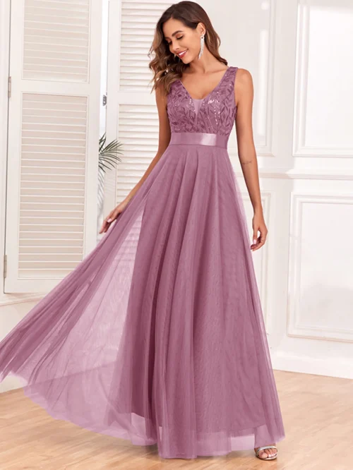 Vestido de festa para as mulheres elegante, sem costas maxi lantejoulas vestido de verão - Imagem 44
