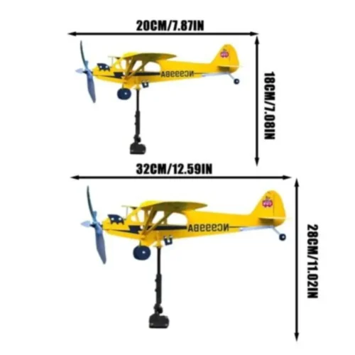 Cata-vento Avião 3D para Exterior Bússola Direção do Vento Decoração de Jardim Cata-vento - Imagem 6