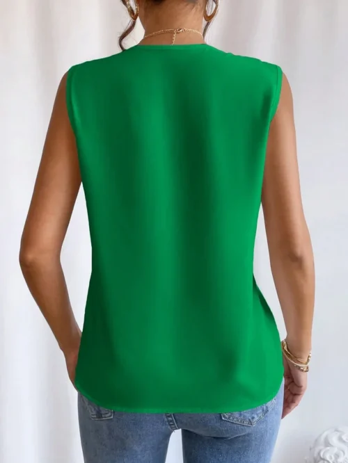 Sólido casual solto sem mangas blusas para mulheres moda verão camisas e blusas de grandes dimensões elegantes jovens femininos topos - Imagem 16