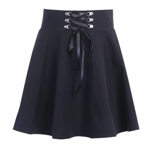 Feminino básico versátil queimado casual mini saia skater cintura alta escola goth punk saia preta harajuku - Imagem 4
