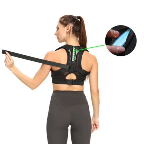 Corretor ajustável da postura do ombro traseiro, clavícula, suporte da espinha, remodelar seu corpo, casa, escritório, esporte, parte superior das costas, cinta de pescoço - Imagem 17