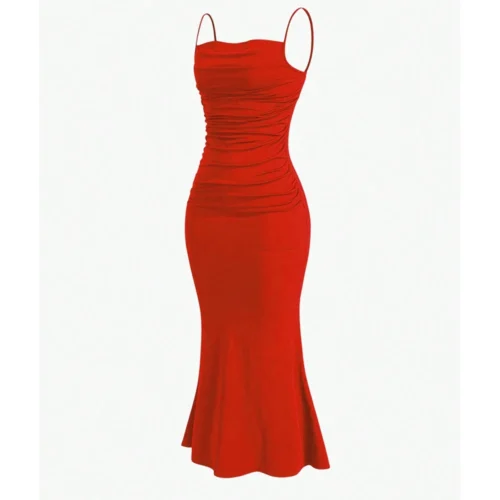 Mia Muse Vestidos femininos para todas as estações, elegantes, justos, alça espaguete, bainha sereia, maxi vestidos de festa da moda - Imagem 22