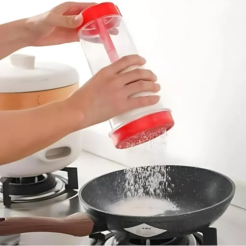 Peneira Tapioca Farinha Açúcar Polvilhador Cozinha Aço Inox Plástico Resistente Fina Grossa Utensílio Culinário Multiuso Confeit - Imagem 6