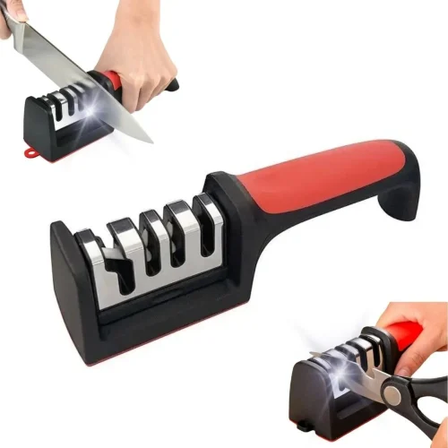 Afiador 4 em 1 Profissional para Facas e Tesouras, Amolador Multifuncional de Cozinha, Ideal para Utensílios Domésticos, Afiação - Imagem 3