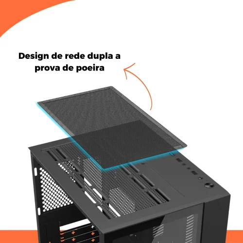 Gabinete Pc Gamer Aquário Vidro Temperado Com Filtro Poeira Titorion - Imagem 5