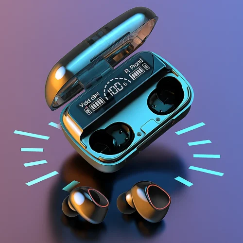 Fone de Ouvido Bluetooth 5.1 com Case LED Digital – À Prova D'água, Graves Potentes, Bateria Longa, Touch Control - Imagem 6