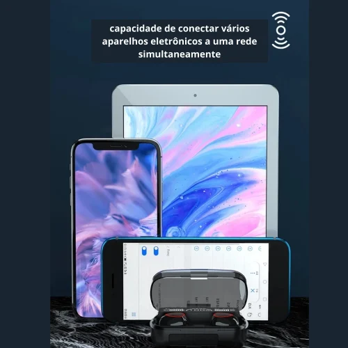 Fone de Ouvido Bluetooth 5.1 com Case LED Digital – À Prova D'água, Graves Potentes, Bateria Longa, Touch Control - Imagem 3