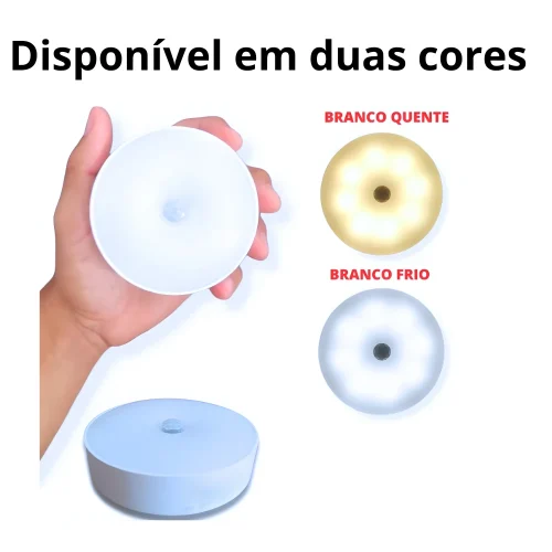 Luminárias Led S/ Fio Com Sensor Presença Usb Recarregável Luz Quente e Fria - Imagem 6