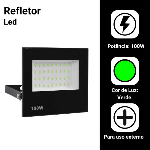 Refletor Led 100w Holofote Bivolt Prova Dágua Luz Forte - Imagem 17