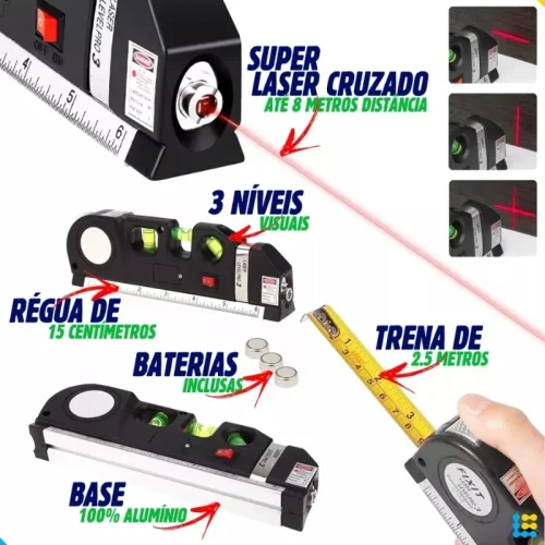 Nivel A Laiser Trena  Ferramenta Profissional  Nivel level Pro 3 - Imagem 6