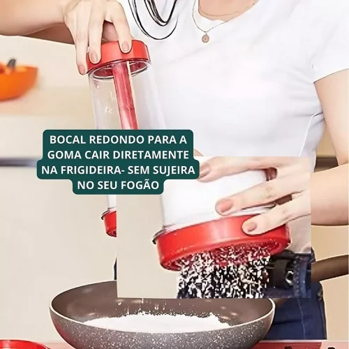 Peneira Tapioca Farinha Açúcar Polvilhador Cozinha Aço Inox Plástico Resistente Fina Grossa Utensílio Culinário Multiuso Confeit - Imagem 4