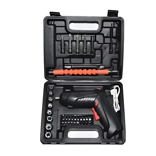 Kit Parafusadeira Mini Portatil Recarregável Usb e Maleta com 47 Chaves 360 Graus Bivolt Sem Fio - Imagem 6