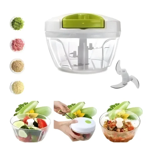 Processador Manual Triturador de Alimentos Com 3 Laminas 500 ml - Imagem 3