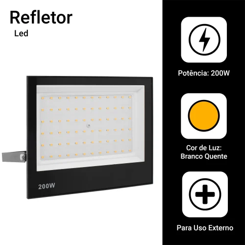Refletor Led 200w Holofote Bivolt Full Power - Imagem 2