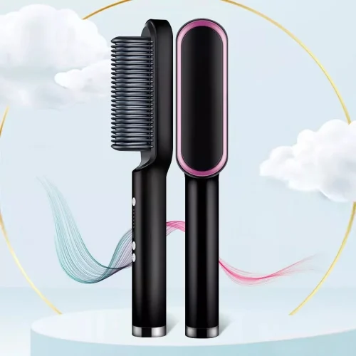 Escova De Cabelo 3 em 1 Elétrica com Pente De Aquecimento Para Alisador bivolt 120 220 - Imagem 3