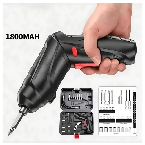 Kit Parafusadeira Mini Portatil Recarregável Usb e Maleta com 47 Chaves 360 Graus Bivolt Sem Fio - Imagem 3