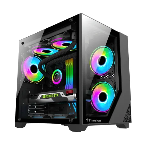 Gabinete Pc Gamer Aquário Vidro Temperado Com Filtro Poeira Titorion - Imagem 7
