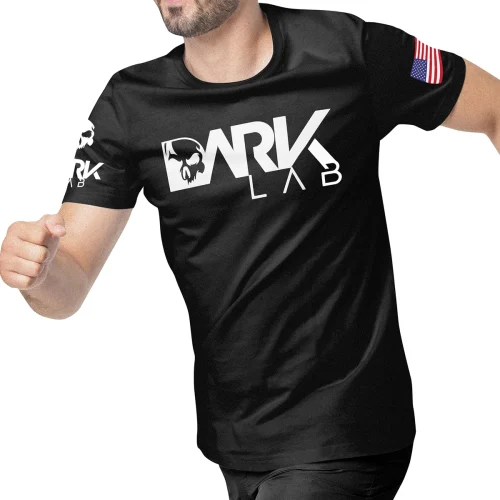 Camiseta Para Treino Preta DRY-FIT Dark Lab - Camisa Academia, Fitness, Musculação, Dry Fit - Imagem 2