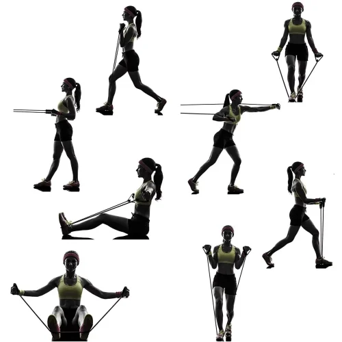 Kit 11 Elastics Extenders Functional Workout Gym Gym Gynastica Fitness Fitness Exercises Muscles Development - Imagem 3