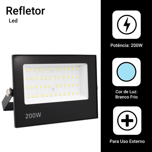 Refletor Led 200w Holofote Bivolt Full Power - Imagem 4