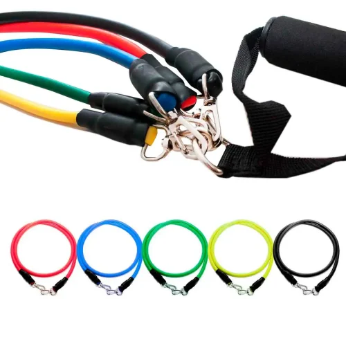 Kit 11 Elastics Extenders Functional Workout Gym Gym Gynastica Fitness Fitness Exercises Muscles Development - Imagem 7