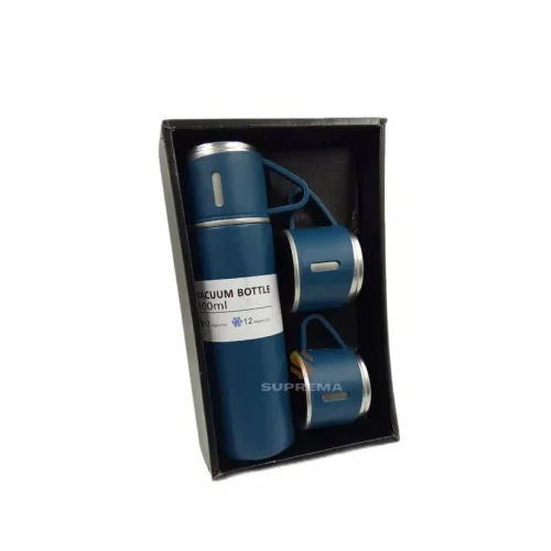 Kit Garrafa Térmica Conjunto Frasco A Vácuo 500ml Com 3 Xícaras - Imagem 7