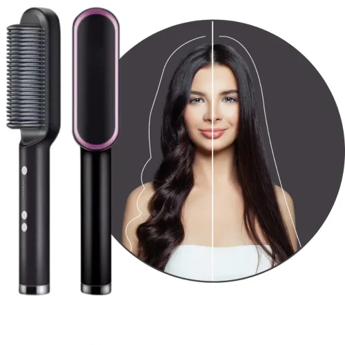 Escova De Cabelo 3 em 1 Elétrica com Pente De Aquecimento Para Alisador bivolt 120 220 - Imagem 6