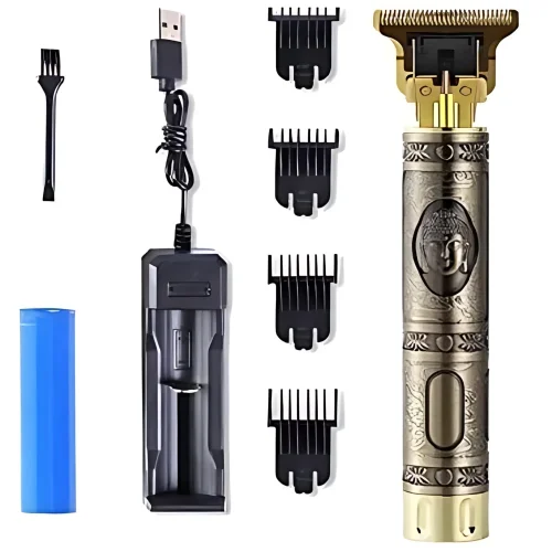 Máquina De Cortar Cabelo Para Barba Masculina Aparador Profissional barbeador acabamento Sem Fio Portátil T9 - Imagem 2