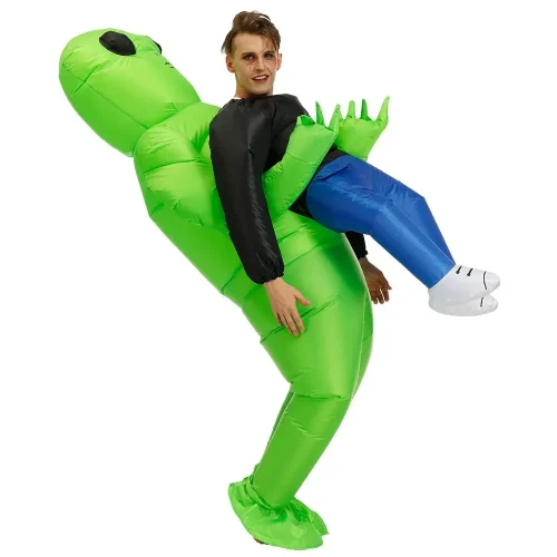 ET Alien inflatable suit Alien Monster Inflatable Costume Scary Green Alien Cosplay Costume For Adult  Party Festival Stage - Imagem 5