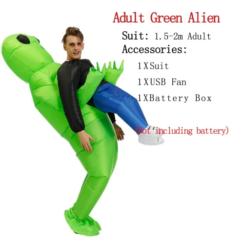 ET Alien inflatable suit Alien Monster Inflatable Costume Scary Green Alien Cosplay Costume For Adult  Party Festival Stage - Imagem 9