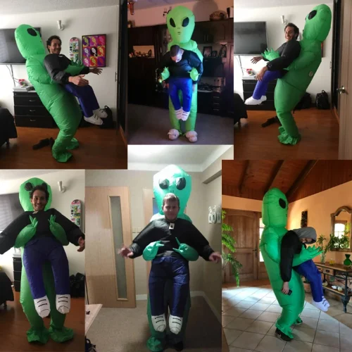 ET Alien inflatable suit Alien Monster Inflatable Costume Scary Green Alien Cosplay Costume For Adult  Party Festival Stage - Imagem 12