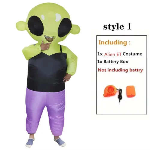 ET Alien inflatable suit Alien Monster Inflatable Costume Scary Green Alien Cosplay Costume For Adult  Party Festival Stage - Imagem 7