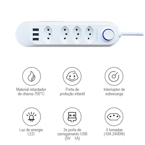 tomada usb,2m,tomada,filtro de linha,plug,extensão tomada,extensao de tomada elétrica,torre de tomadas retrátil padrão brasil - Imagem 12