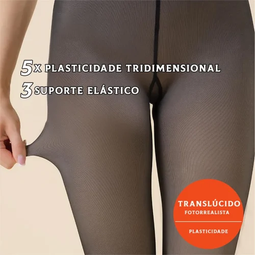 Meia Calca Acolchoada Quente e Fria, Meia-calça Elástica de Inverno Para Mulheres Pelúcia Super Quente Com Pé - Imagem 9