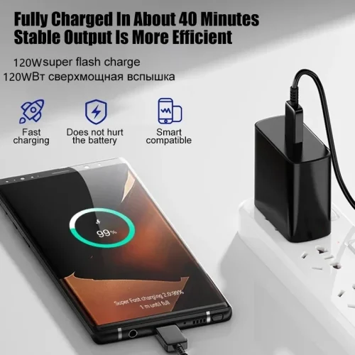 Cabo de carregador rápido 125W Carregamento Super Rápido Tipo-C Cabo USB Tipo C Cabo Tipo-C Cabo de carregamento rápido - Imagem 4