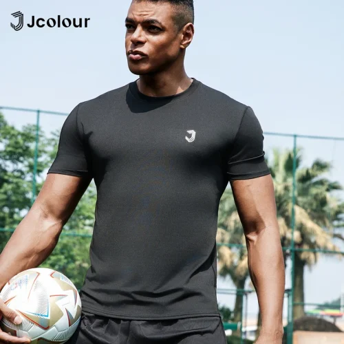 Camiseta esportiva masculina，Camisa de corrida de secagem rápida，Camisa de futebol respirável，Roupas de esportes，Camiseta - Imagem 10