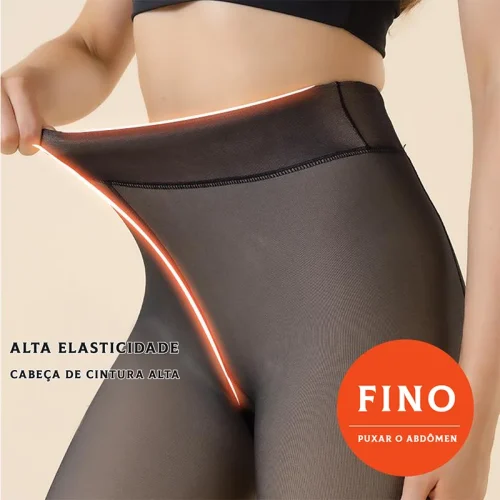 Meia Calca Acolchoada Quente e Fria, Meia-calça Elástica de Inverno Para Mulheres Pelúcia Super Quente Com Pé - Imagem 3
